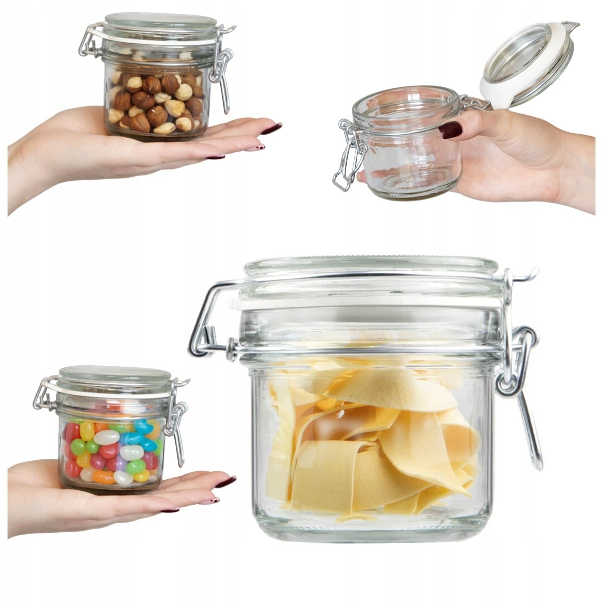 SZKLANY SŁOIK HERMETYCZNY Z POKRYWĄ SZKLANĄ 200ml