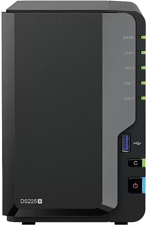 Synology DS225+ /16T | 2-zatokowy serwer NAS w zestawie z dyskami o łącznej pojemności 16TB, Tower