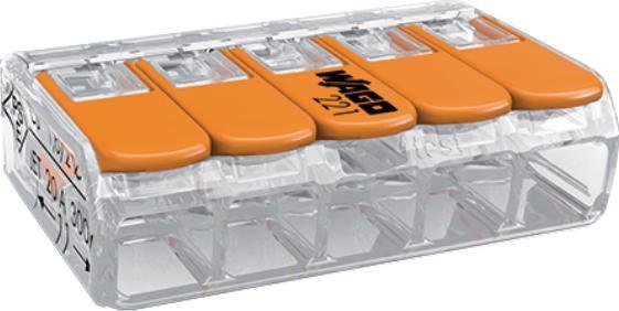 Wago SZYBKOZŁĄCZKA WAGO 221-415 5X0,5-4,0 MM2 Z DŹWIGNIAMI 5 SZT.