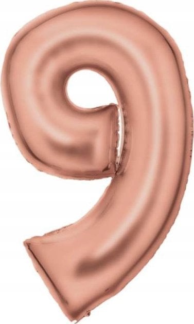 AMSCAN Balon foliowy cyfra 9 satynowy różowe złoto 86cm 9917321