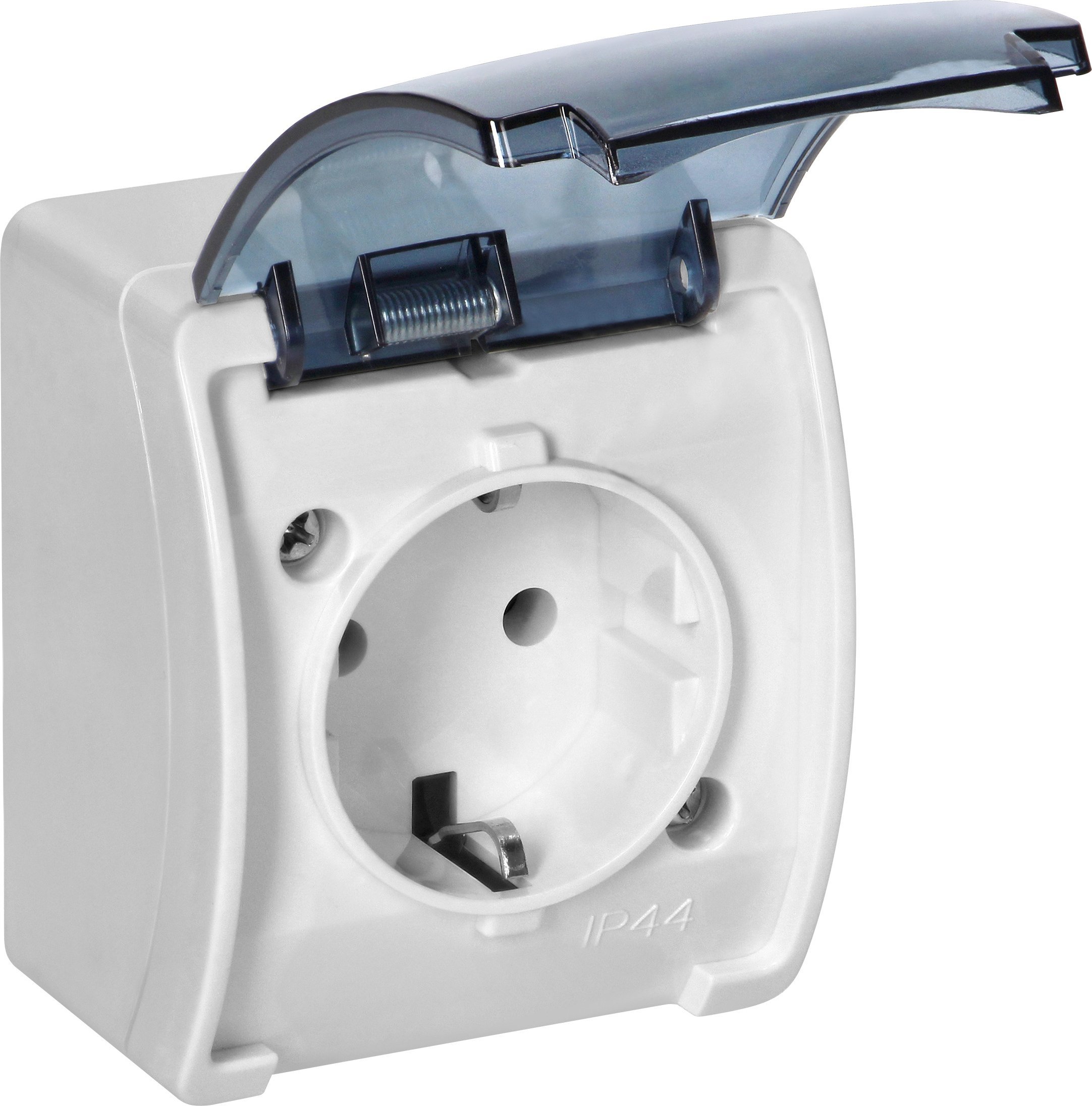 Orno Gniazdo pojedyncze 2P+Z Schuko AQUATIC, IP44, białe dymione