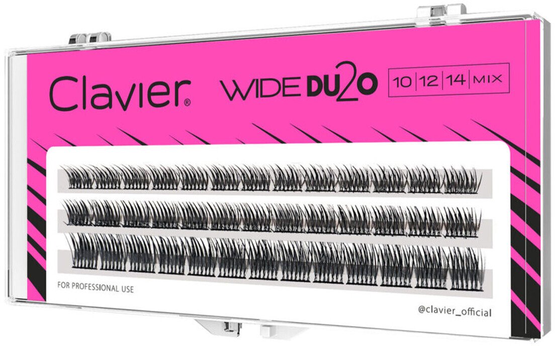 Clavier Wide Du2o Kępki rzęs skręt C o objętości 36D 10-12-14mm