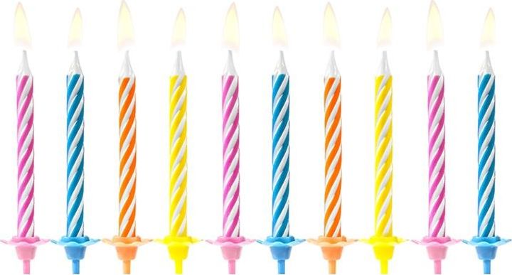 Świeczki urodzinowe, mix kolorów, 6 cm, 10 szt. uniwersalny