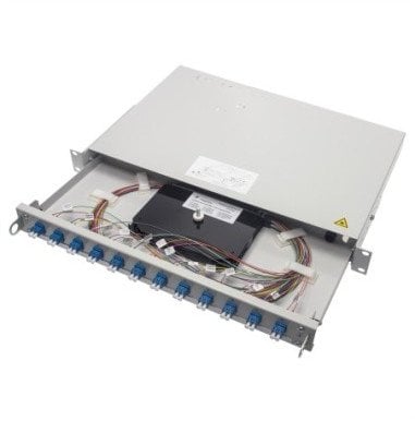 TELEGRTNER 19 FO-PP PRO-V 1U 12 LCD OS2 PT, PROFI V, adapter 12xLC-D, 24x 9/125, kolorowy