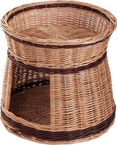 WickerPL ROSIE BUDA DLA KOTA LEŻAK DLA ZWIERZĄT DOMEK DLA KOTA Z WIKLINY PIĘTROWY 48 H43 CM