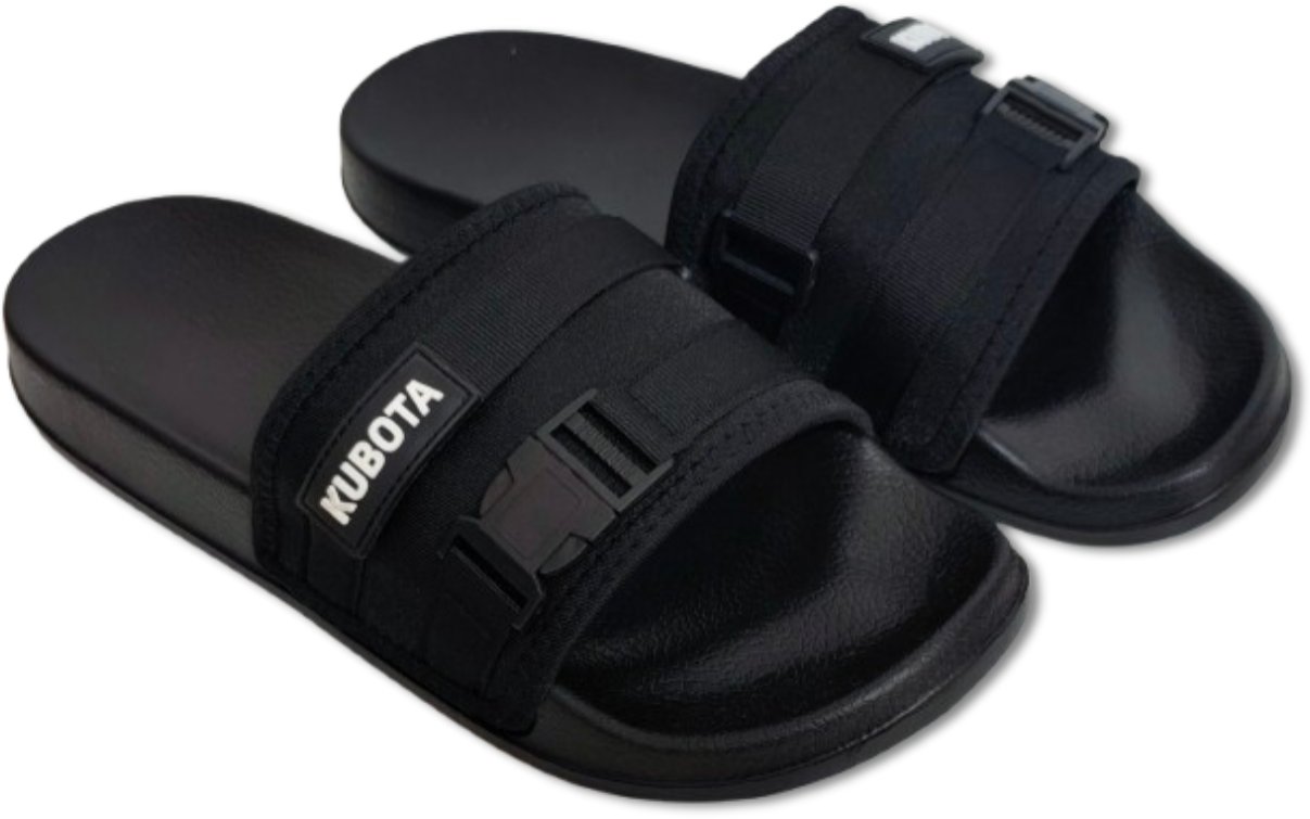 Kubota Klapki with buckle and Velcro - Rozmiar 42 - black