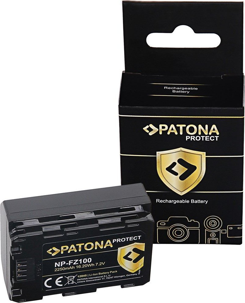 Akumulator Patona Akumulator Patona Protect NP-FZ100 2250mAh / 16,2Wh do Sony NP-FZ100 do Sony A7 III, A7R III, A9