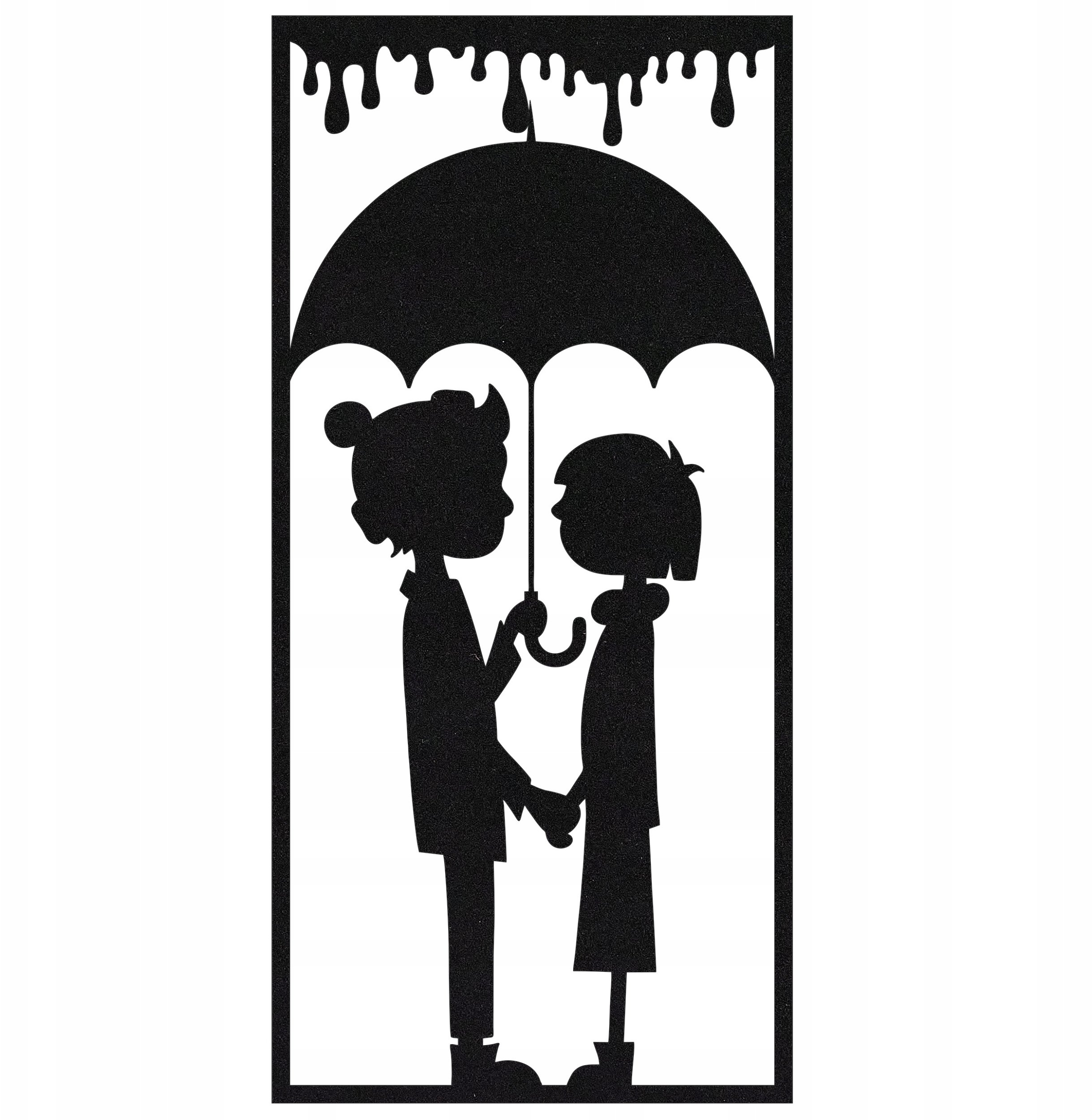 DEKORACJA ŚCIENNA OBRAZ AŻUROWY PARA CZARNY WELUR