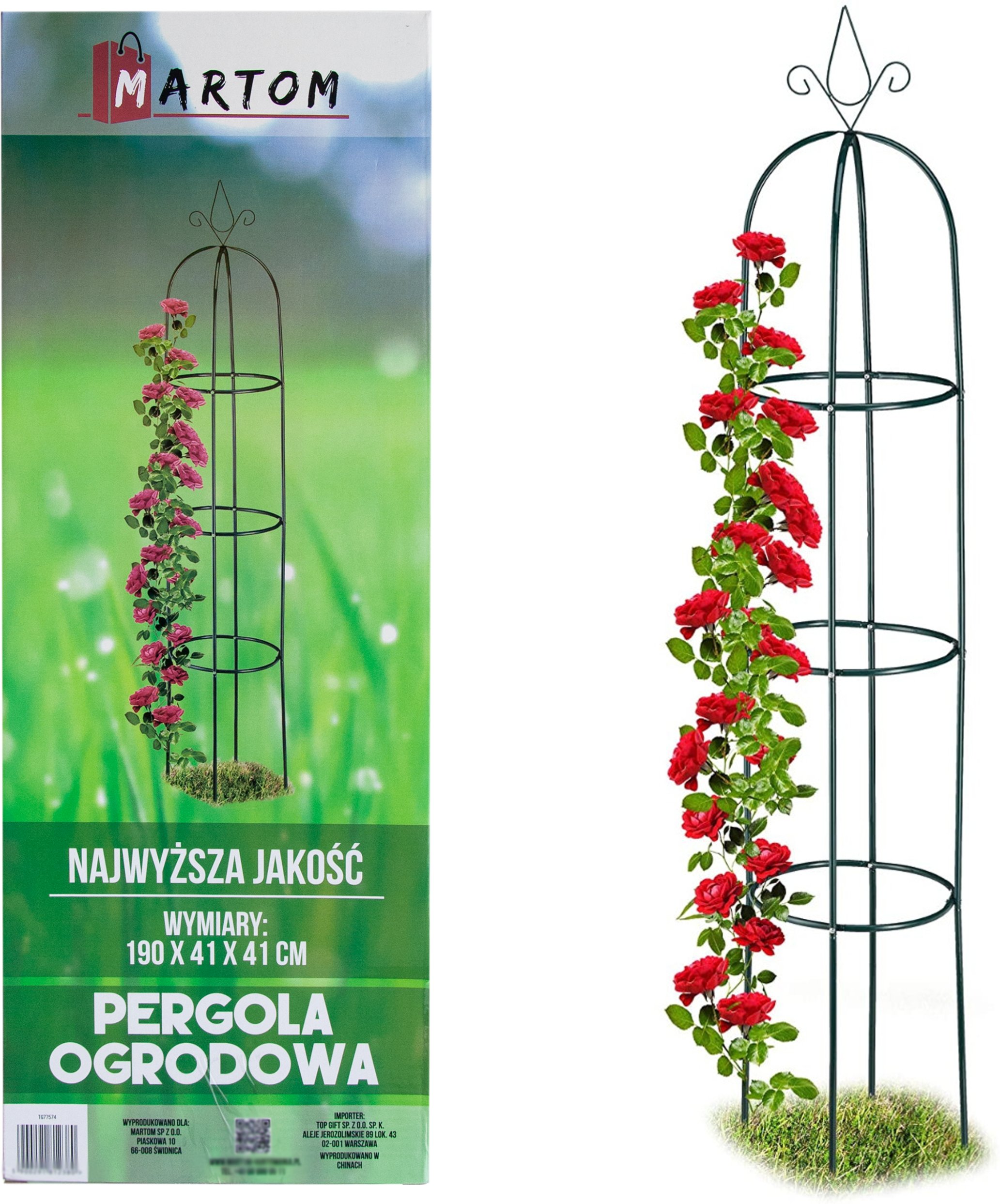 PERG-N0309 PERGOLA OGRODOWA KOLUMNOWA KOLUMNA SŁUP NA RÓŻE KWIATY pnące 190 cm