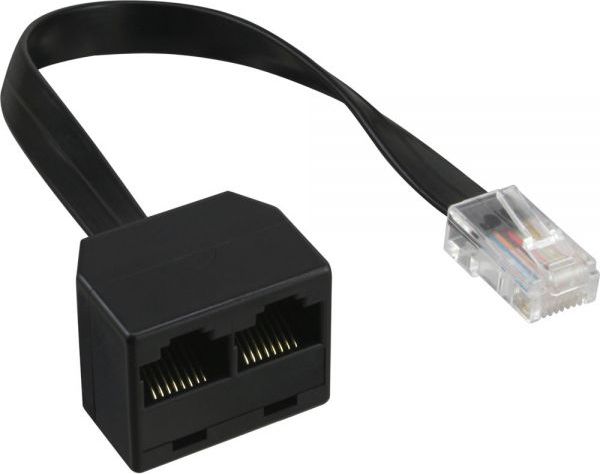InLine Rozdzielacz RJ45 do 2x RJ45, 0.15m, Czarny (69933)