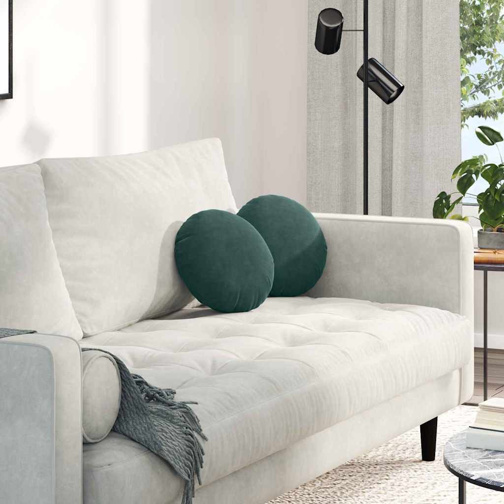 vidaXL Poduszki na siedziska 2 pcs Ciemna zieleń 40 x 13 cm Aksamit