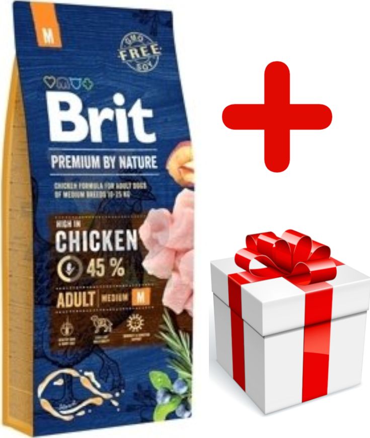 Brit BRIT Premium By Nature Adult M 15kg + niespodzianka dla psa GRATIS!