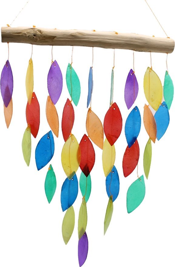 Art-Pol Drewniany Dzwonek Wietrzny - Tęczowe Liście