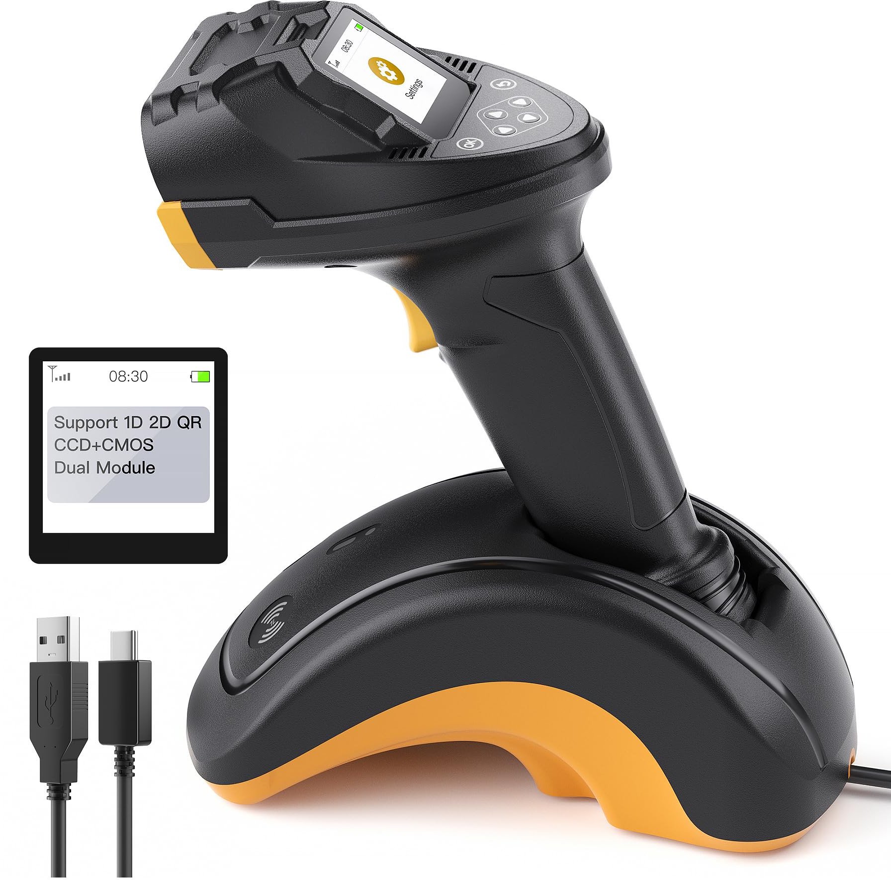 inateck Barcodescanner Pro8 Black with data transfer station