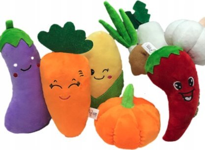 Zestaw pluszaków warzywa pluszowe zabawki dla dzieci 6 zabawek