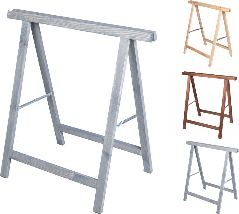 Wamar-Sosenka Koziołek drewniany do cięcia drewna podblatowy kobyłka Szary Drewno sosnowe