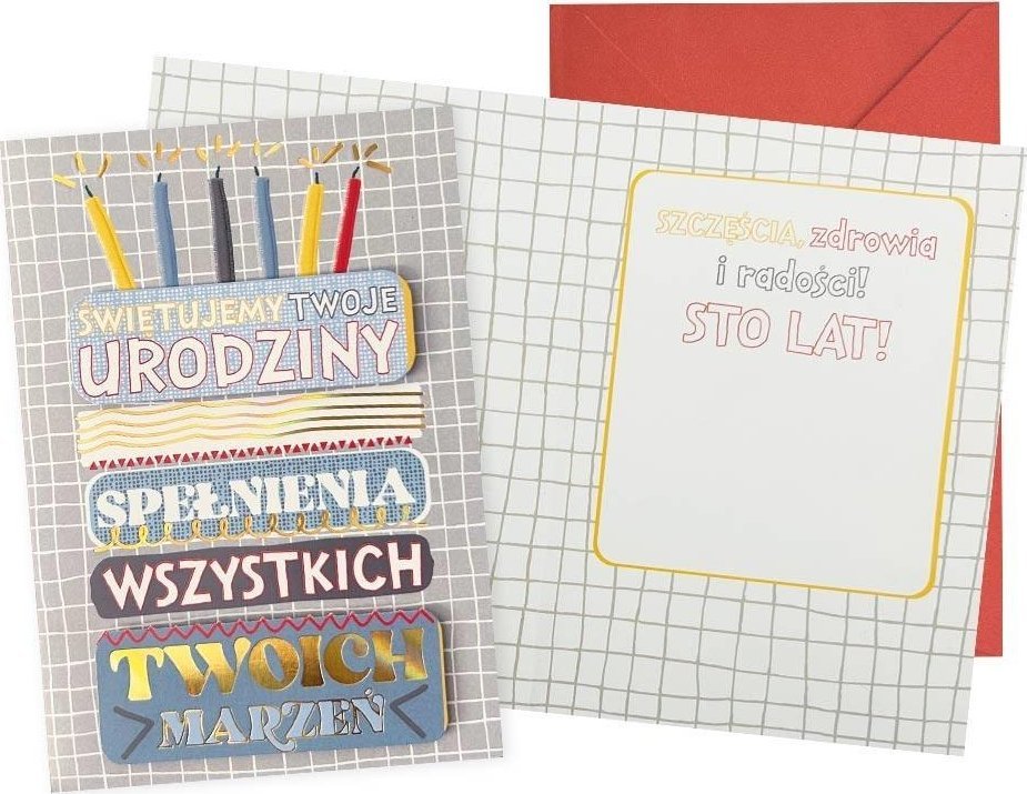 Karnet B6 Urodziny (męskie, tort)