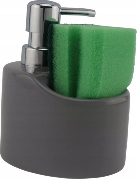 Kuchinox Dozownik na płyn do naczyń + gąbka szary ceramiczn