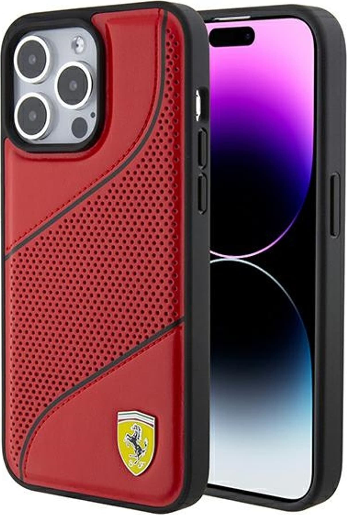 Ferrari Ferrari FEHCP15LPWAR iPhone 15 Pro 6.1" czerwony/red hardcase Perforated Waves Metal Logo