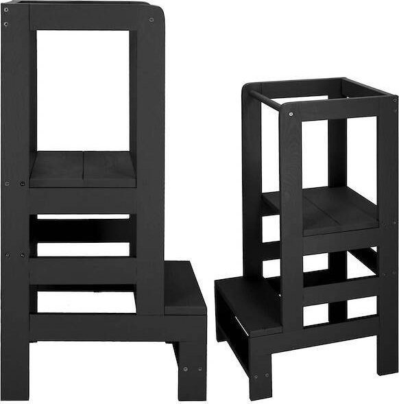 Springos Pomocnik kuchenny 3-poziomowy kitchen helper, podest dla dzieci 90 cm czarny UNIWERSALNY