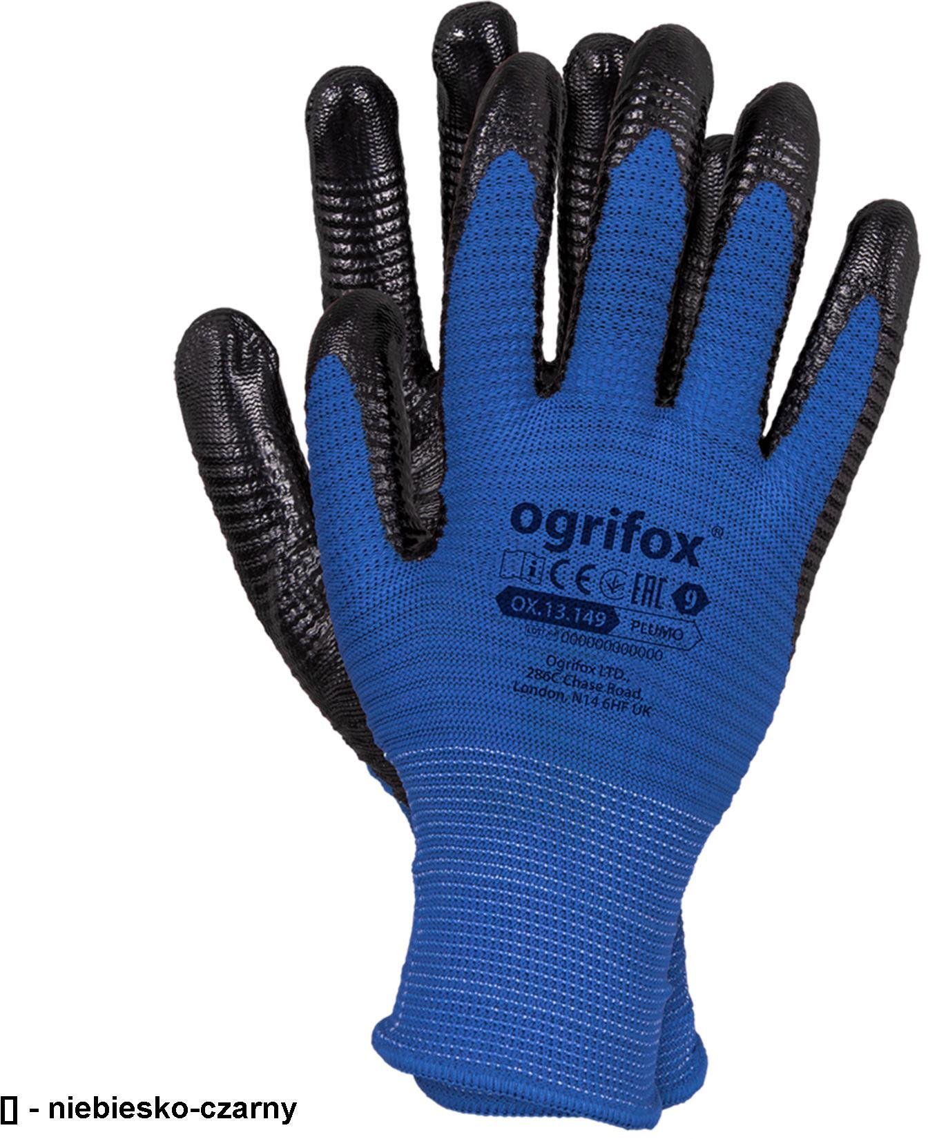 OX-PLUMO - Rękawice ochronne powlekane nitrylem 11