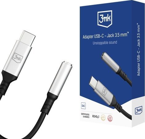 Adapter USB 3MK USB-C - Jack 3.5mm Srebrny (8_2304762)