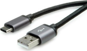 Kabel USB Roline USB-A - USB-C 0.8 m Czarny