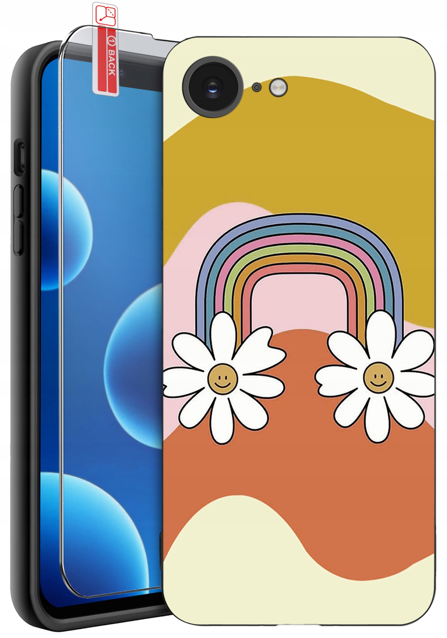 ETUI do iPhone 16e | WZORY | SILIKONOWE MATT CASE + SZKŁO 9H