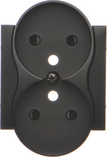 Kontakt-Simon Pokrywa gniazda podwójnego z przesłonami do ramek NATURE czarny mat (DGZ2MZNP/49)