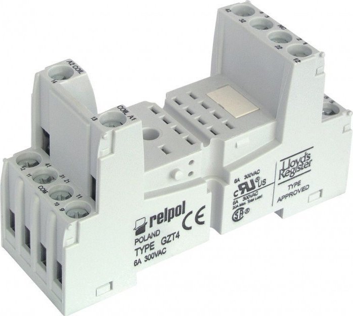 Relpol Gniazdo wtykowe GZT4-SZARE do Przekaźnika R4 szare