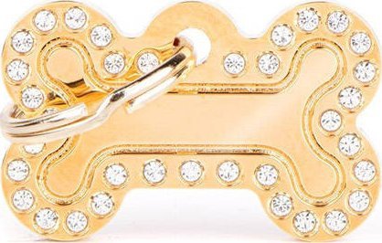 Zawieszka Adresówka Identyfikator z grawerem dla psa i kota mała złota kość glam