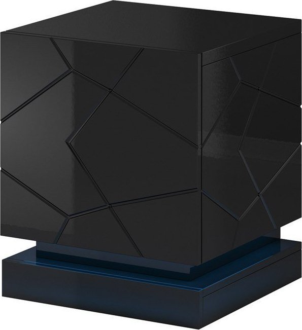 Cama Meble Szafka nocna QIU 2szt. 46x41,5xH53 czarny połysk/czarny połysk