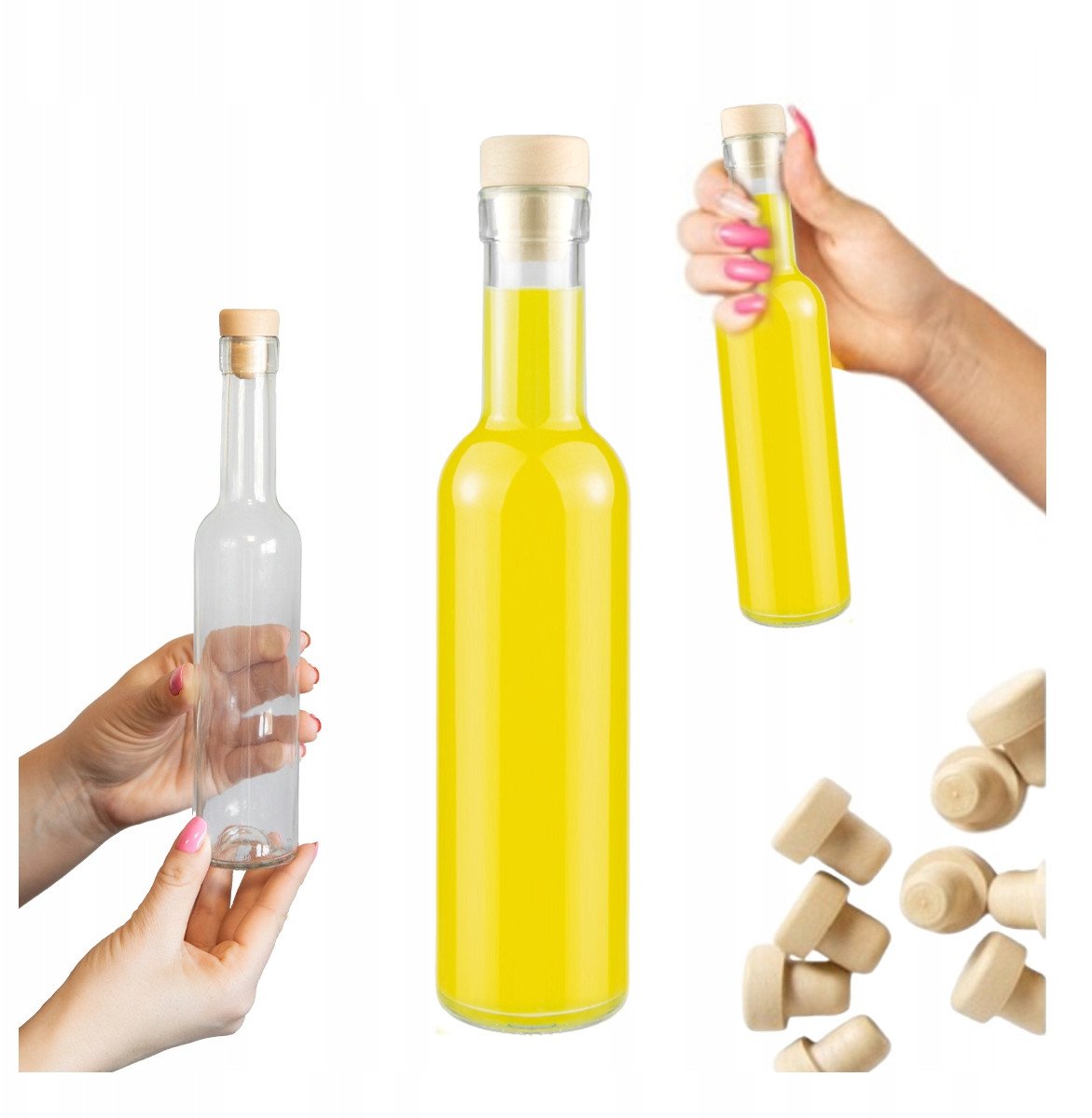 Butelka szklana FUTURA 250ml + korek Na Nalewki Likier Wino Sok Wesele