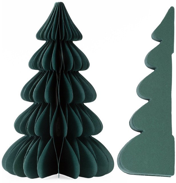 Dekoracja świąteczna Springos Papierowa choinka 3D z magnesem zielona uniwersalna