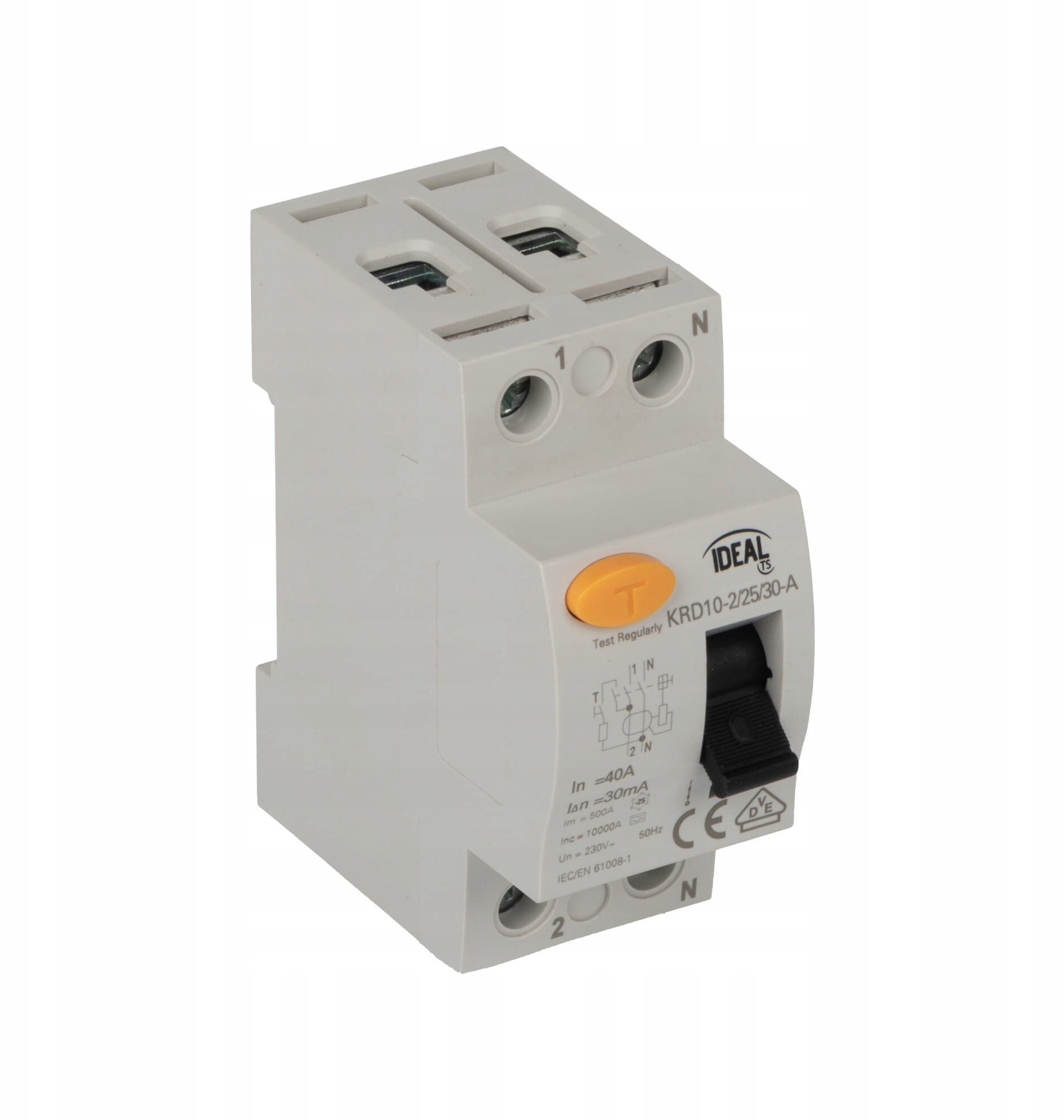 Wyłącznik różnicowoprądowy 2P 25A 0,03A typ A KRD10-2/25/30-A VDE 38725