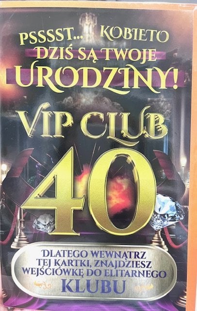 Yeku Karnet Urodziny 40 damskie