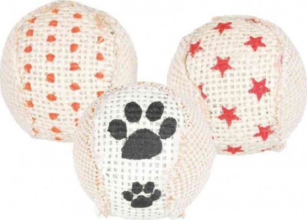 Trixie Grzechocące piłki z jutą, plastik, ? 5 cm, 6 szt.