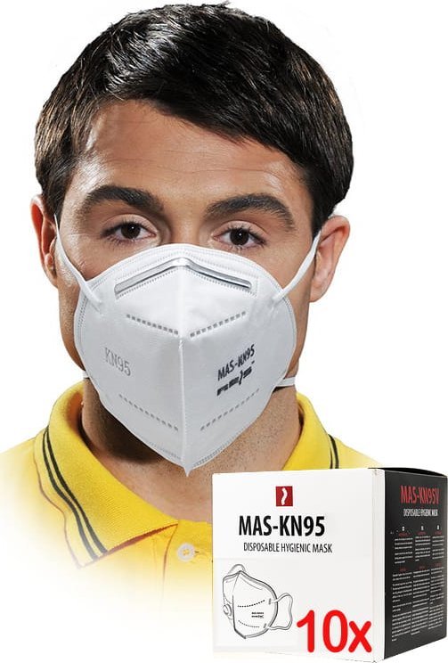 Reis Maseczka higieniczna pięciowarstwowa / Biała / MAS-KN95 - 10 szt.
