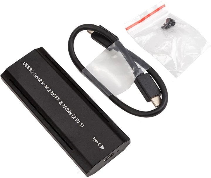 Kieszeń Extra Digital Ultra M.2 PCIe NGFF/NVMe SSD dėklas USB3.2, 20Gbps, RGB