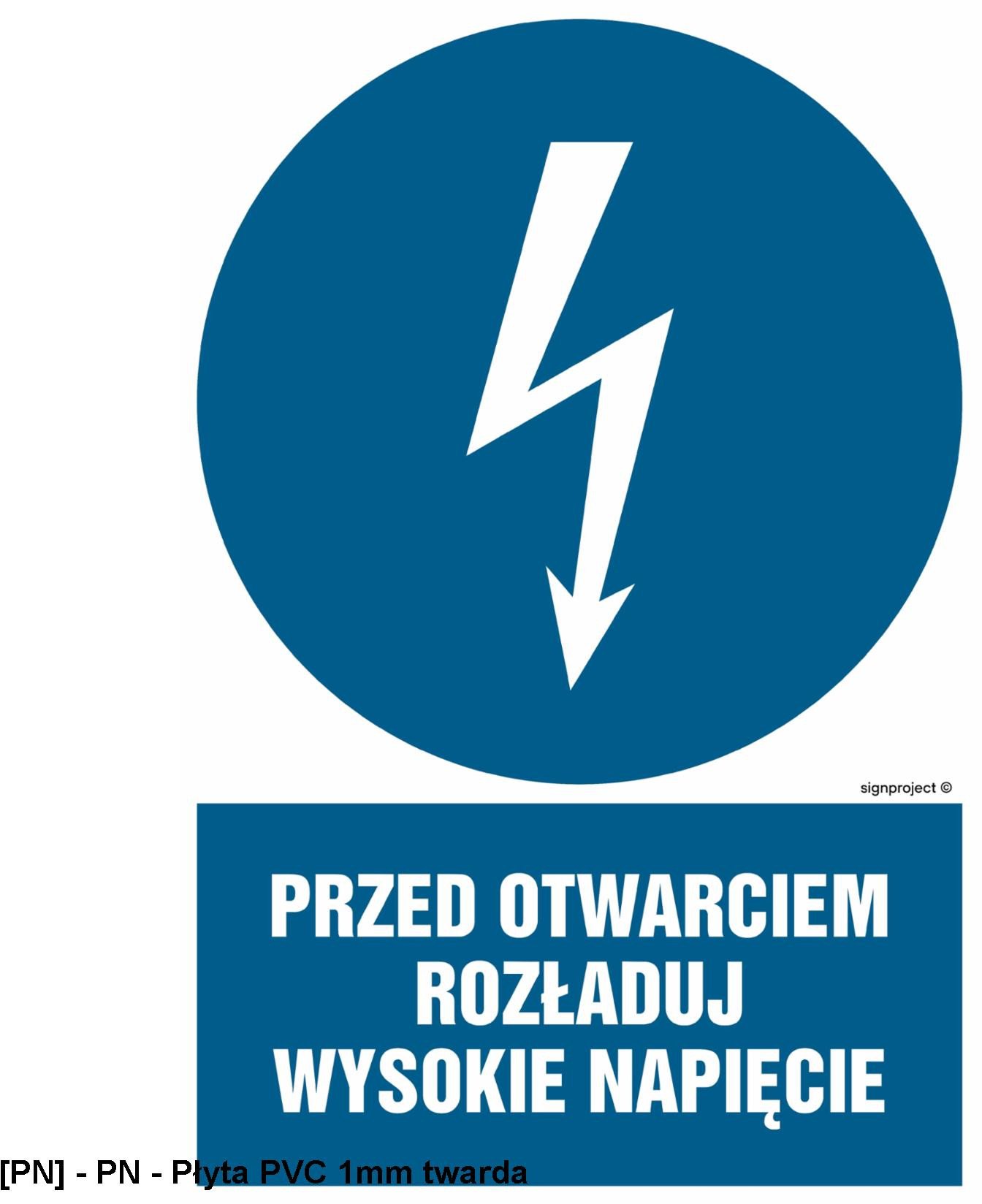 HE006 - Przed otwarciem rozładuj wysokie napięcie 75x113
