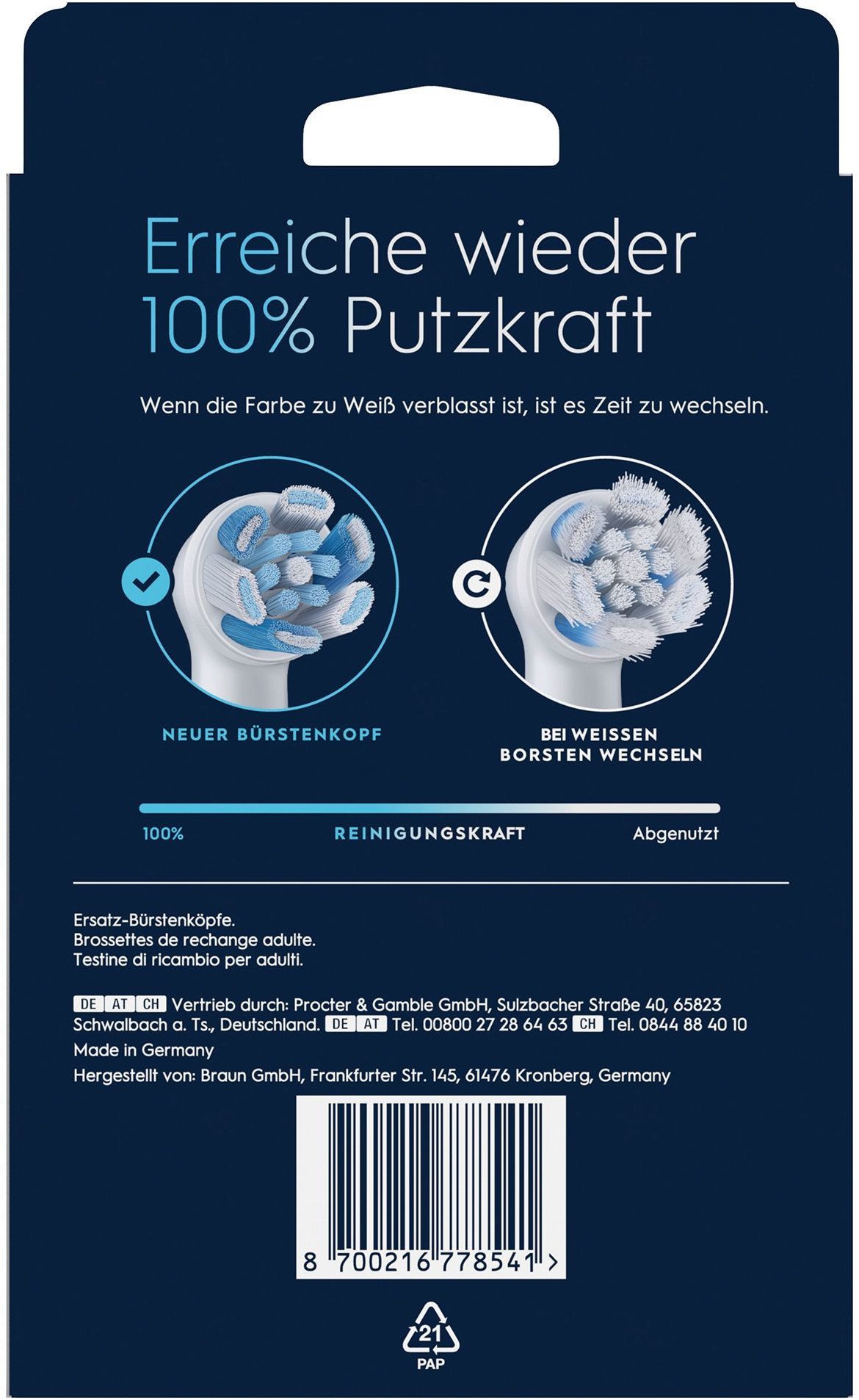 Braun Aufsteckbürste Mundpflege-Zubehör EB iO UltimReiws8er (8700216778541)