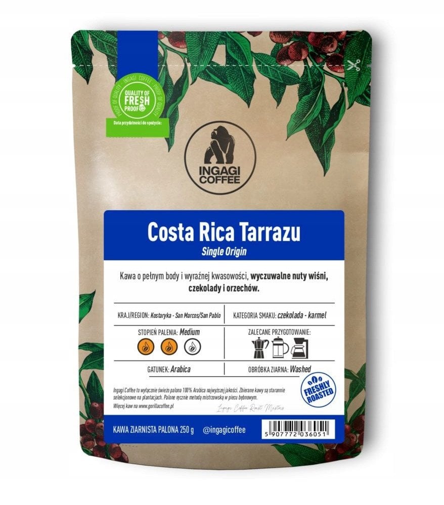 Kawa ziarnista Ingagi Coffee Costa Rica Tarrazu 250g
