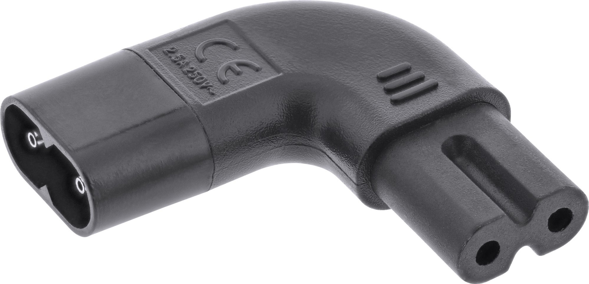 Adapter AV InLine InLine® Power supply adapter IEC 60320 C8 / C7, left/right angled 2-pin