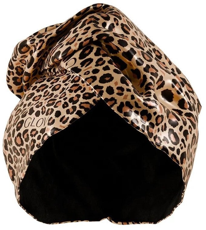 Glov Dwustronny turban do włosów z mikrofibry i wegańskiej satyny szybkie suszenie anti-frizz Cheetah