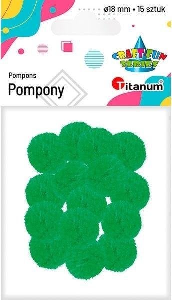 Titanum Pompony poliestrowe 18mm zielone 15szt