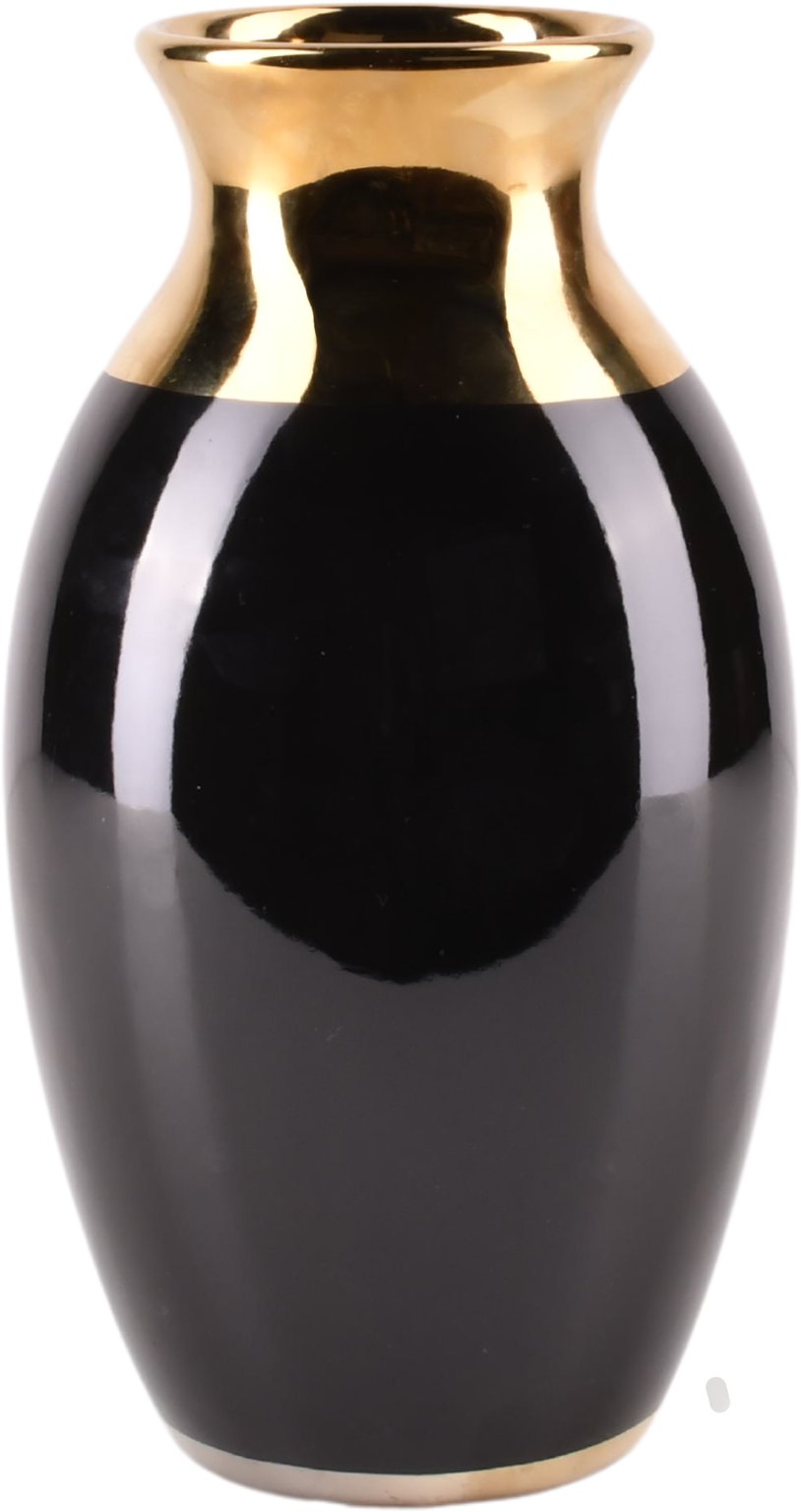 Wazon ceramiczny czarno złoty ROME