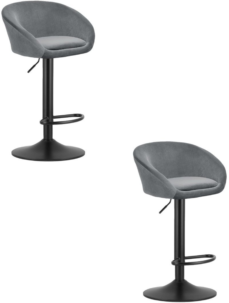 Hoker EAST - aksamit szary / baza czarna x 2