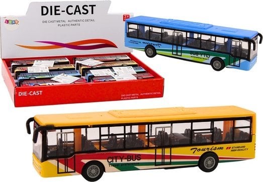 LeanToys Autobus Miejski Z Napędem Frykcyjnym 15cm Metalowy
