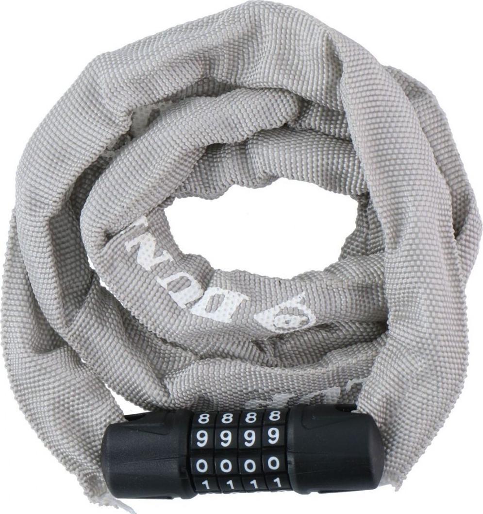 Dunlop Zapięcie rowerowe łańcuch na szyfr dł. 120 cm - szary