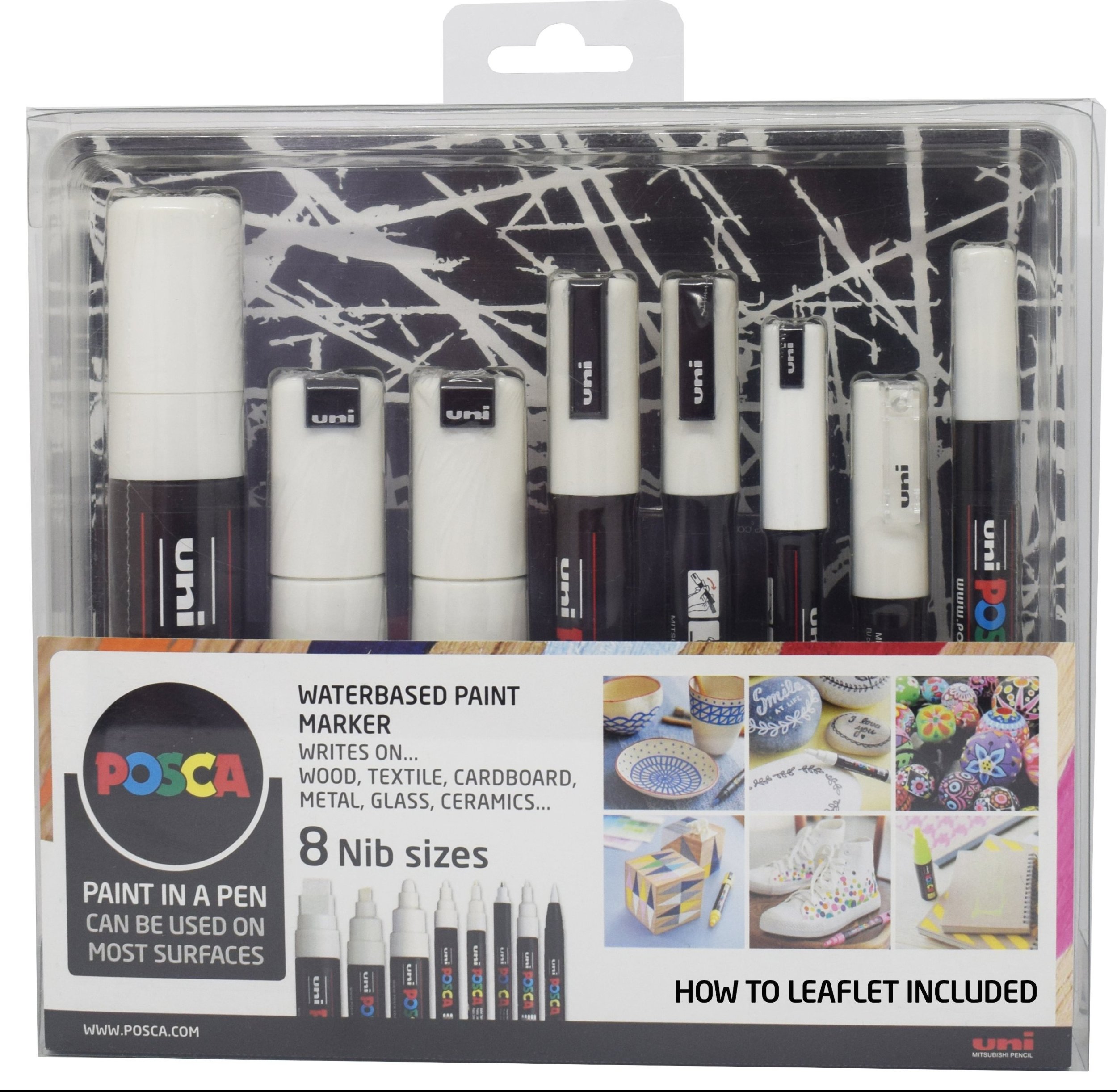 Posca Posca - 8 Nib Size White Set (401618) /Arts and Crafts